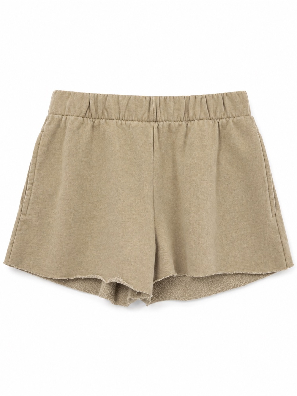 Brandy Melville O/S Sweat Shorts beige 0761 cut off raw hem elastic one size